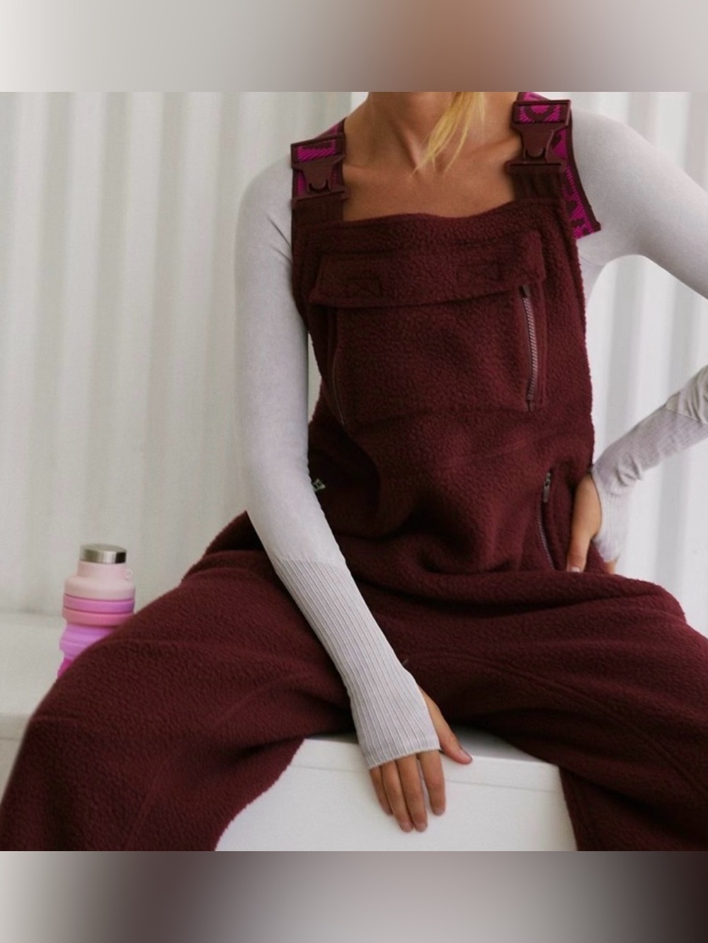 Free People Movement Hit The Slopes Salopette in Ox Blood